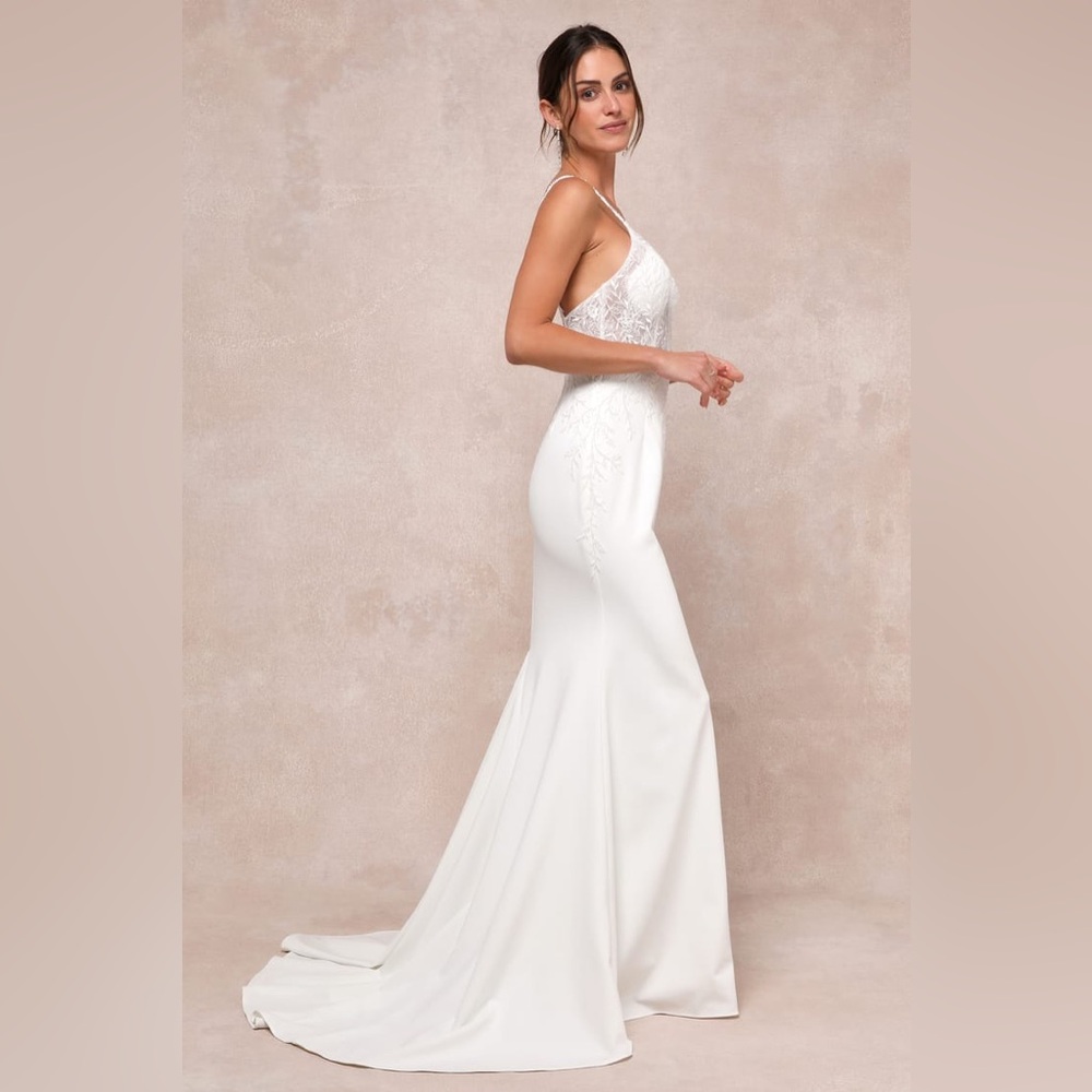 Lulus-Infinite Adoration Ivory Beaded Embroidered Lace Maxi Dress (Small) - Picture 2 of 5